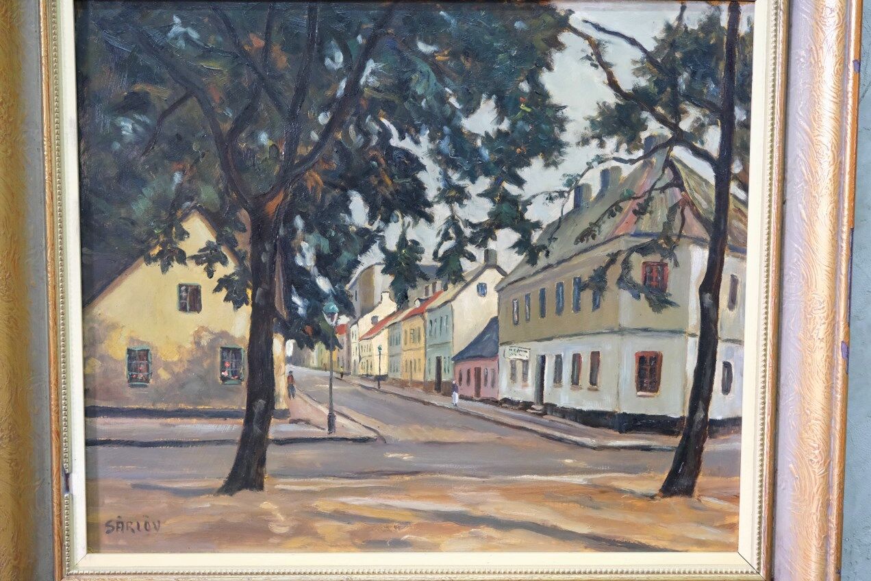 Malte Särlöv, Swedish Modern Landscape, 1950s, Oil on Panel, Framed