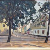 Malte Särlöv, Swedish Modern Landscape, 1950s, Oil on Panel, Framed