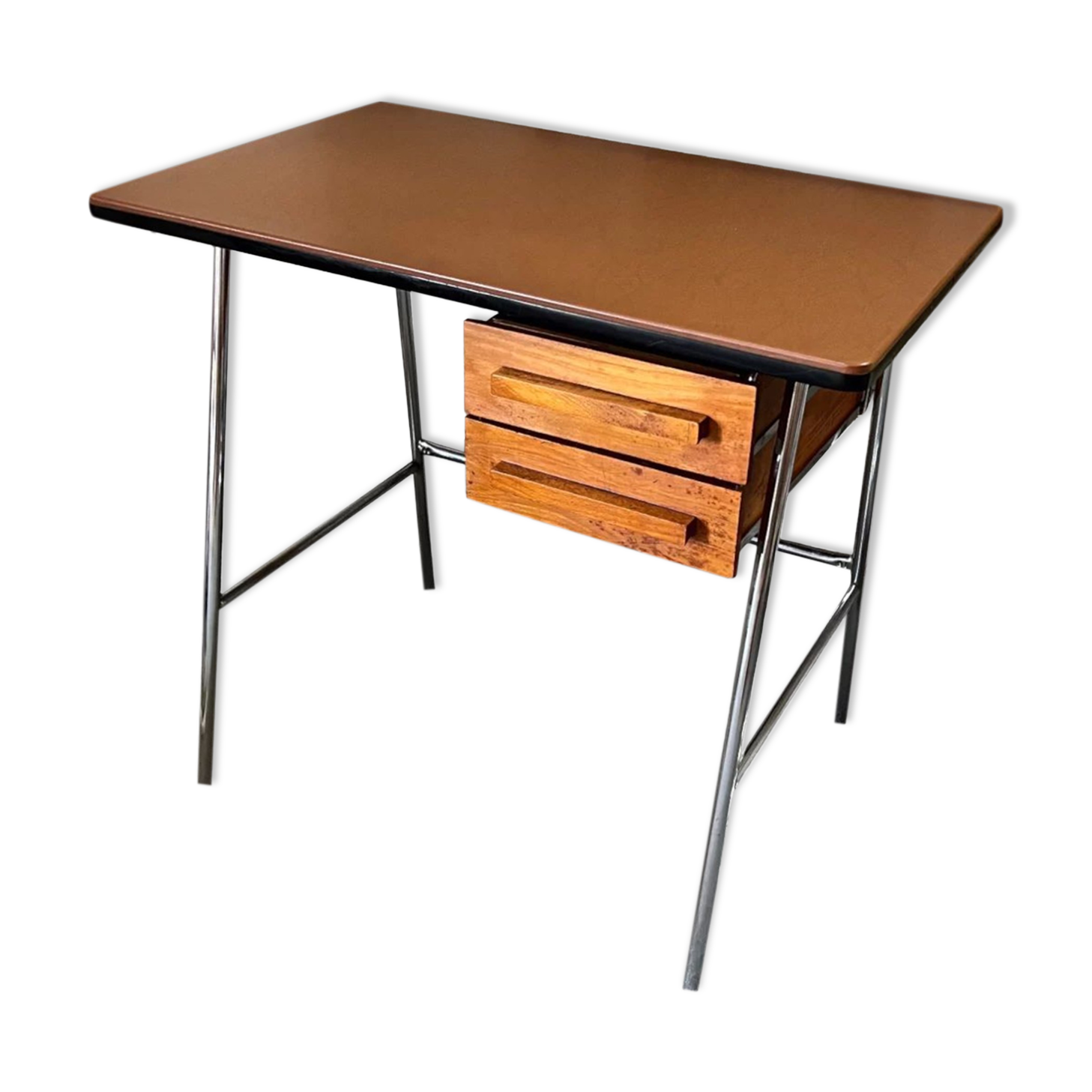 Bureau vintage métal et bois