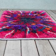 Swedish Tibetan Rya rug with flower by Jagarz for Rya