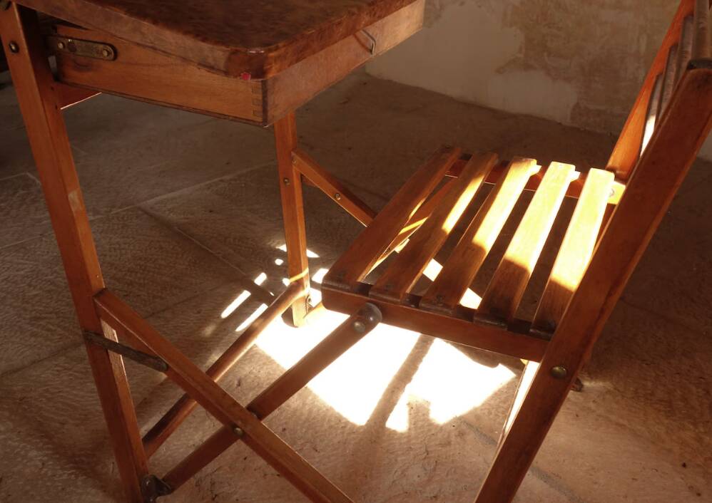 Foldable school desk from the 70s.