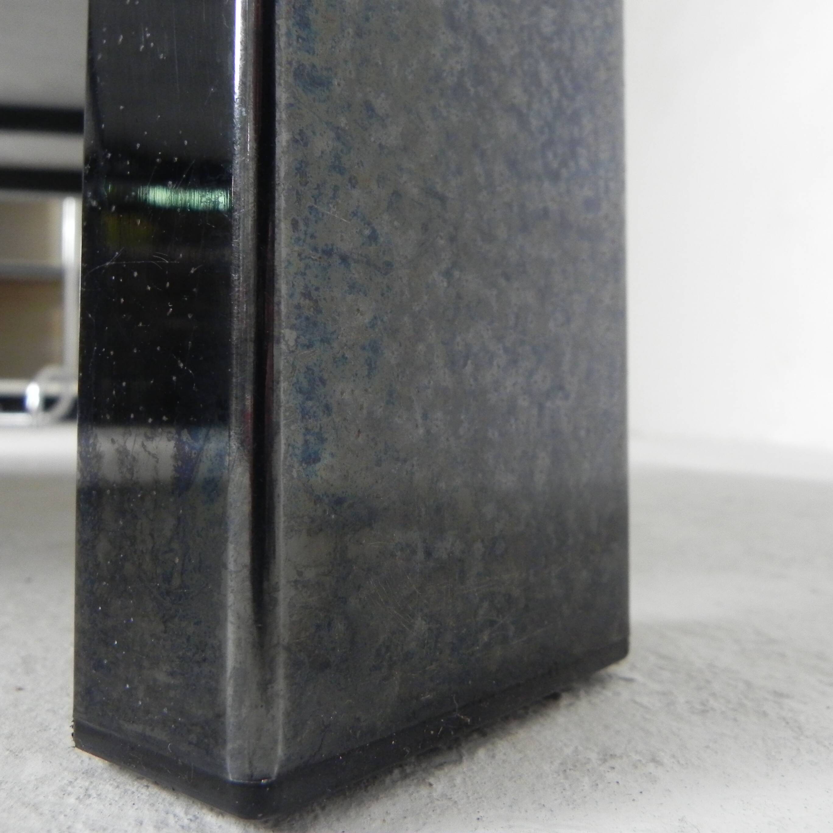 Fedam coffee table, hollywood regency, marble in steel frame