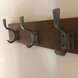 Patère with 50/60s tin hooks on medium matte oak