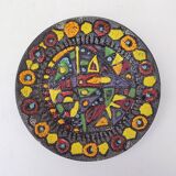 Flat fat lava, ethnic decor, West Germany, signed