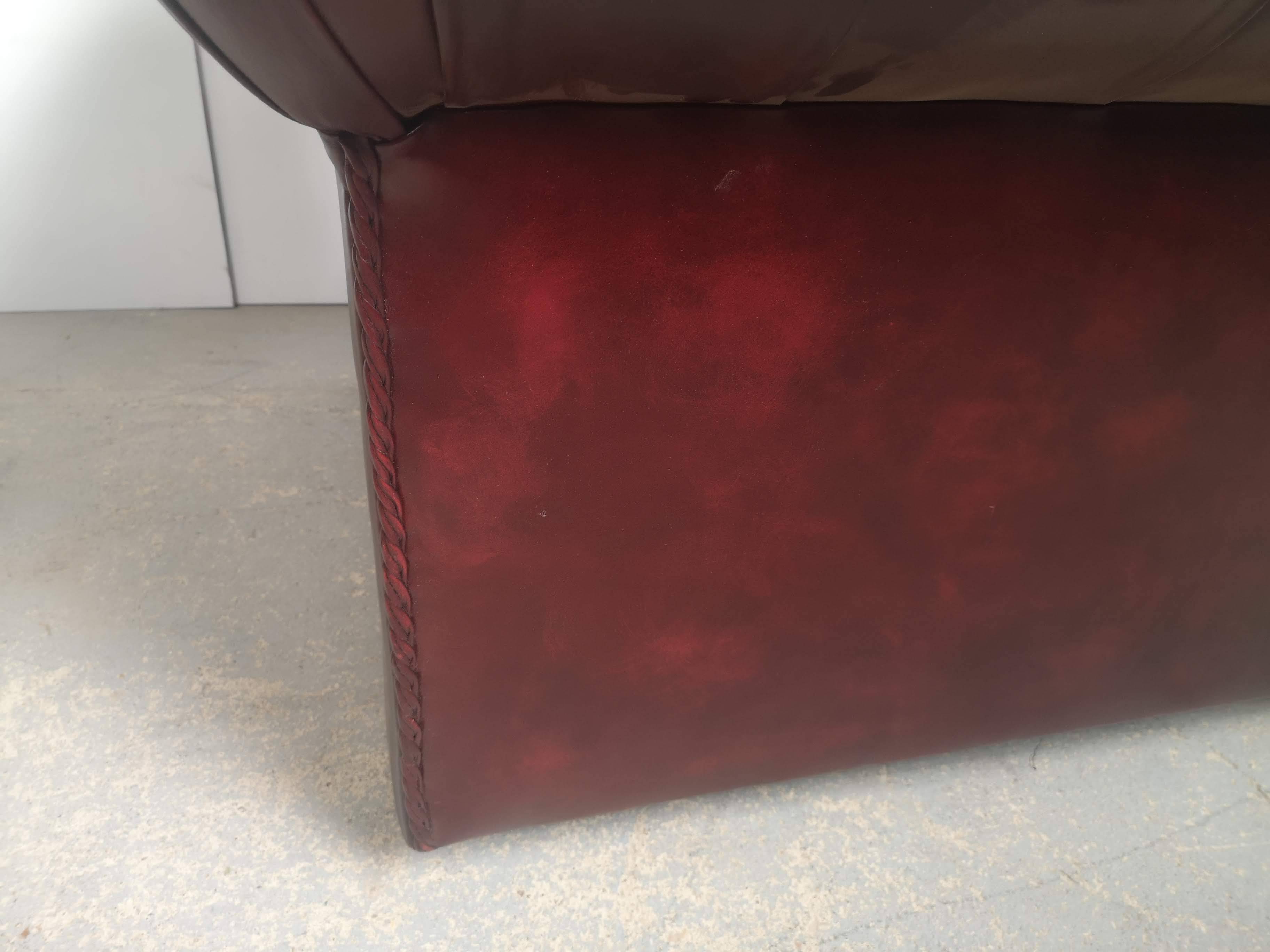 Chesterfield leather sofa burgundy English style