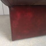 Chesterfield leather sofa burgundy English style