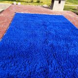 Large Beni Ouarain Berber rug in Majorelle blue, 300x200 cm – thick wool