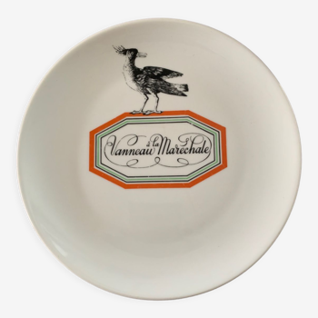 Assiette Vanneau à la Marechale porcelaine d’Auteuil