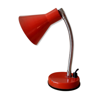 Lampe de bureau articulée années 70' métal bleu et pied flexible argenté