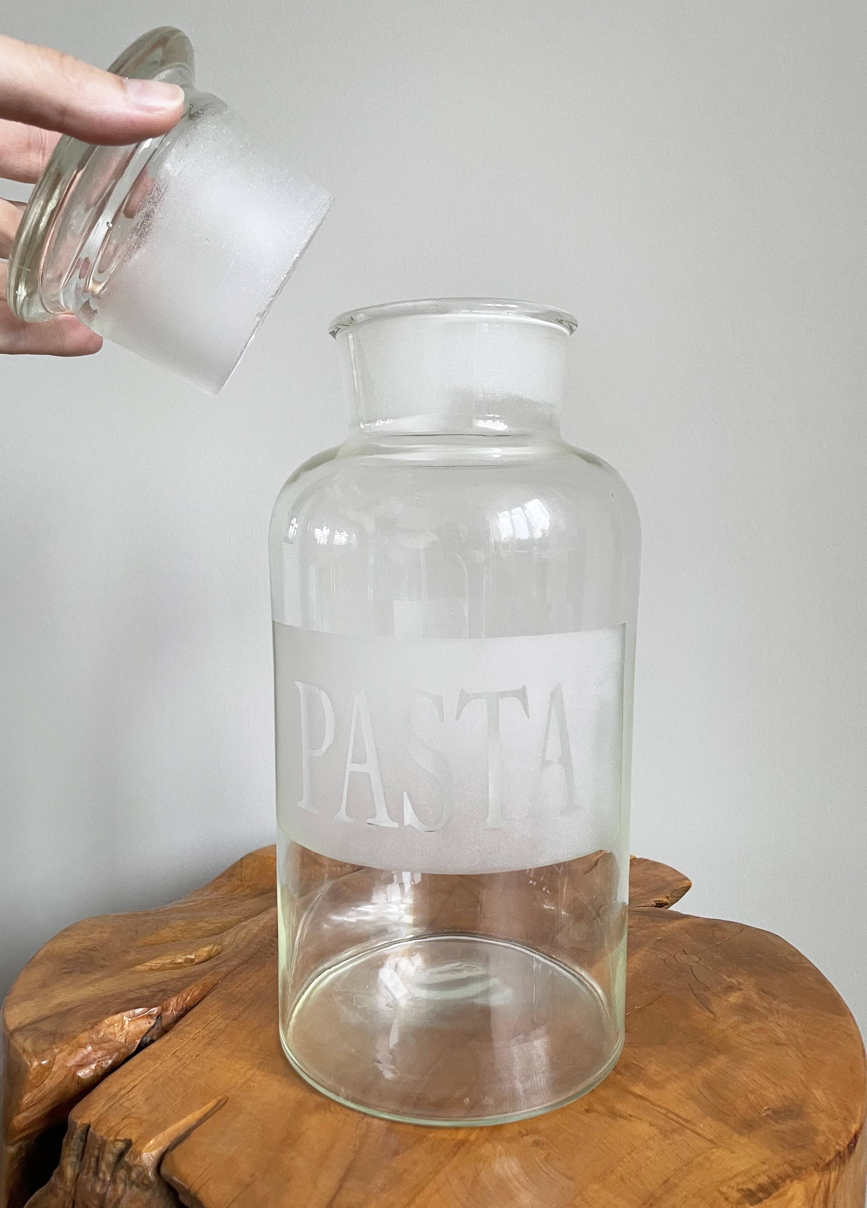 Set of 2 Large Glass Pasta Jars with Stopper Lids, 4 Litre Pasta Containers