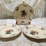 3 old Digoin plates, Agreste Sarreguemines model