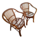 Pair of rattan armchairs