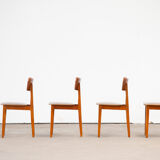 Series of 4 scandinavian chairs with curved back 1960