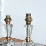 Crystal and brass lamp base