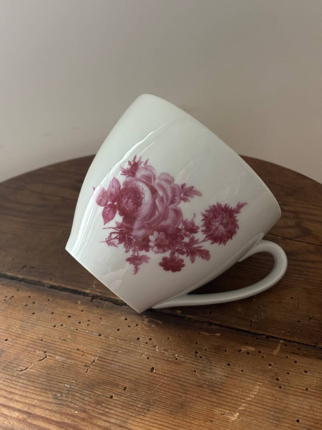 Superb Singer Limoges pink floral porcelain cup