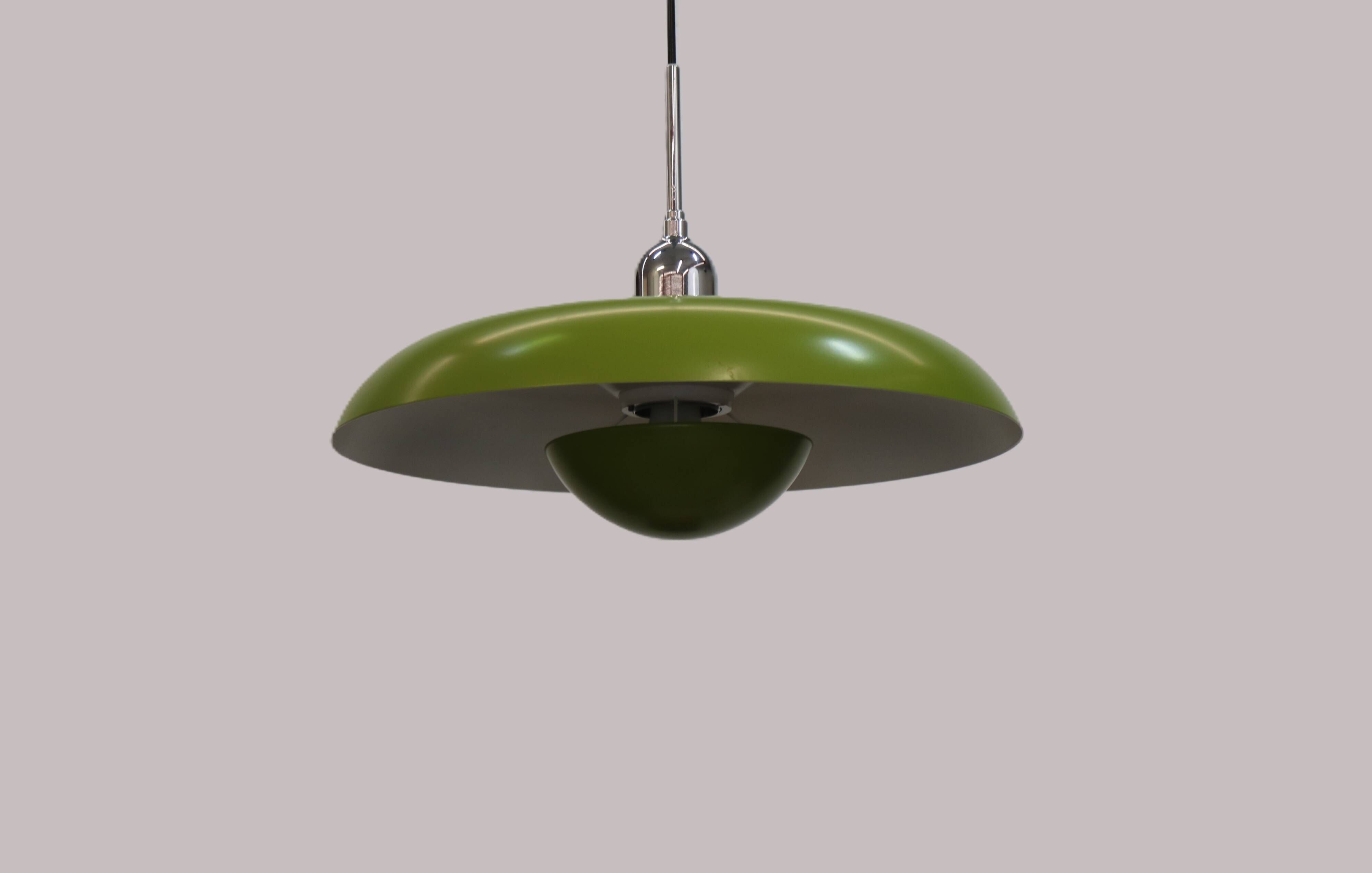 Vintage lime green Piet Hein RA-400 Pendant Lamp: Danish Modern Lighting -