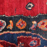 Tapis de coureur oriental bleu rouge long tapis géométrique en laine fait à la main 125x270cm