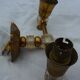 Apply two fires in gold metal and plexiglas 50