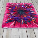 Swedish Tibetan Rya rug with flower by Jagarz for Rya