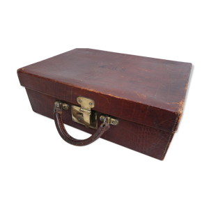 Valise cuir et laiton XIX ème