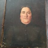 2 old oil portraits on panel 1800's