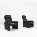 Exceptional De Sede DS50 lounge chair in black leather, Switzerland ca. 1980