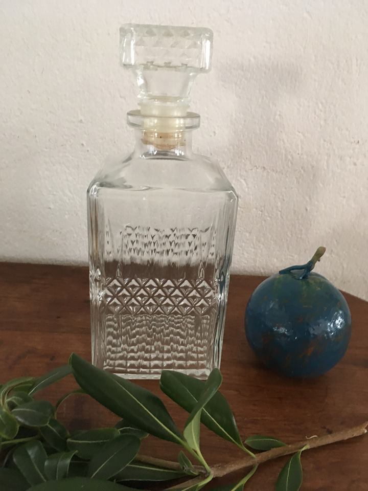 Vintage glass whiskey decanter
