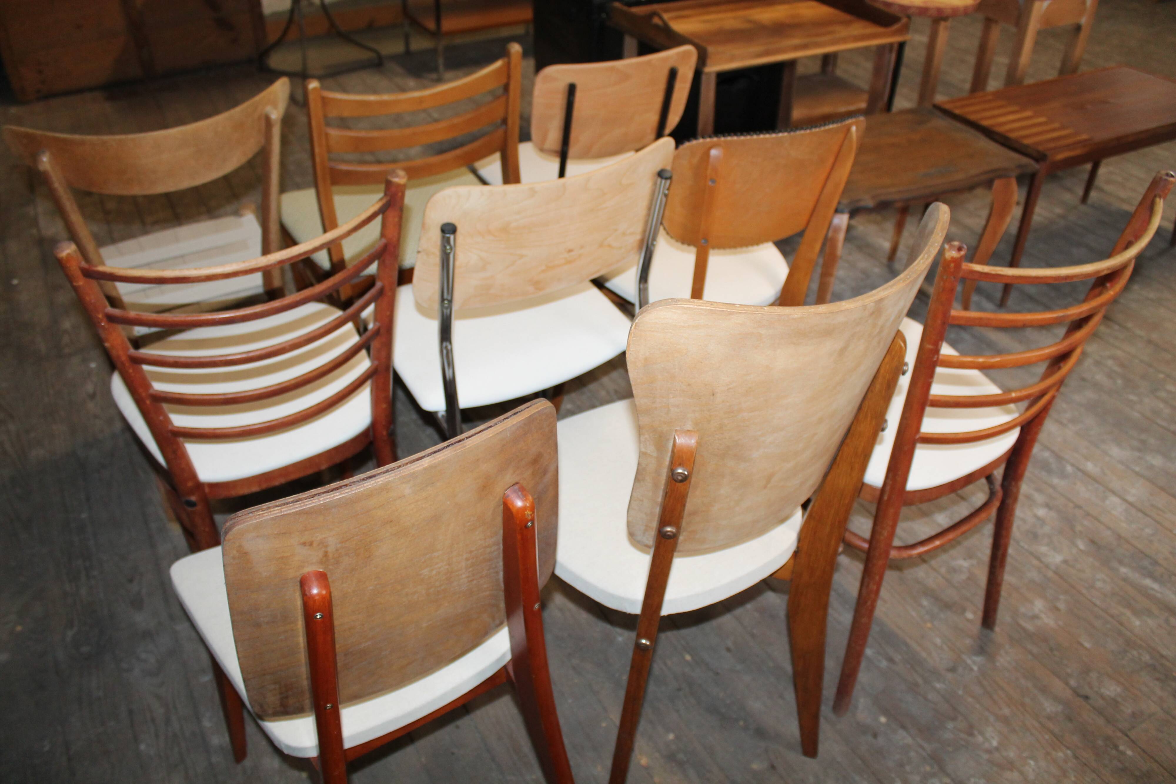 Lot of 9 retaped vintage chairs