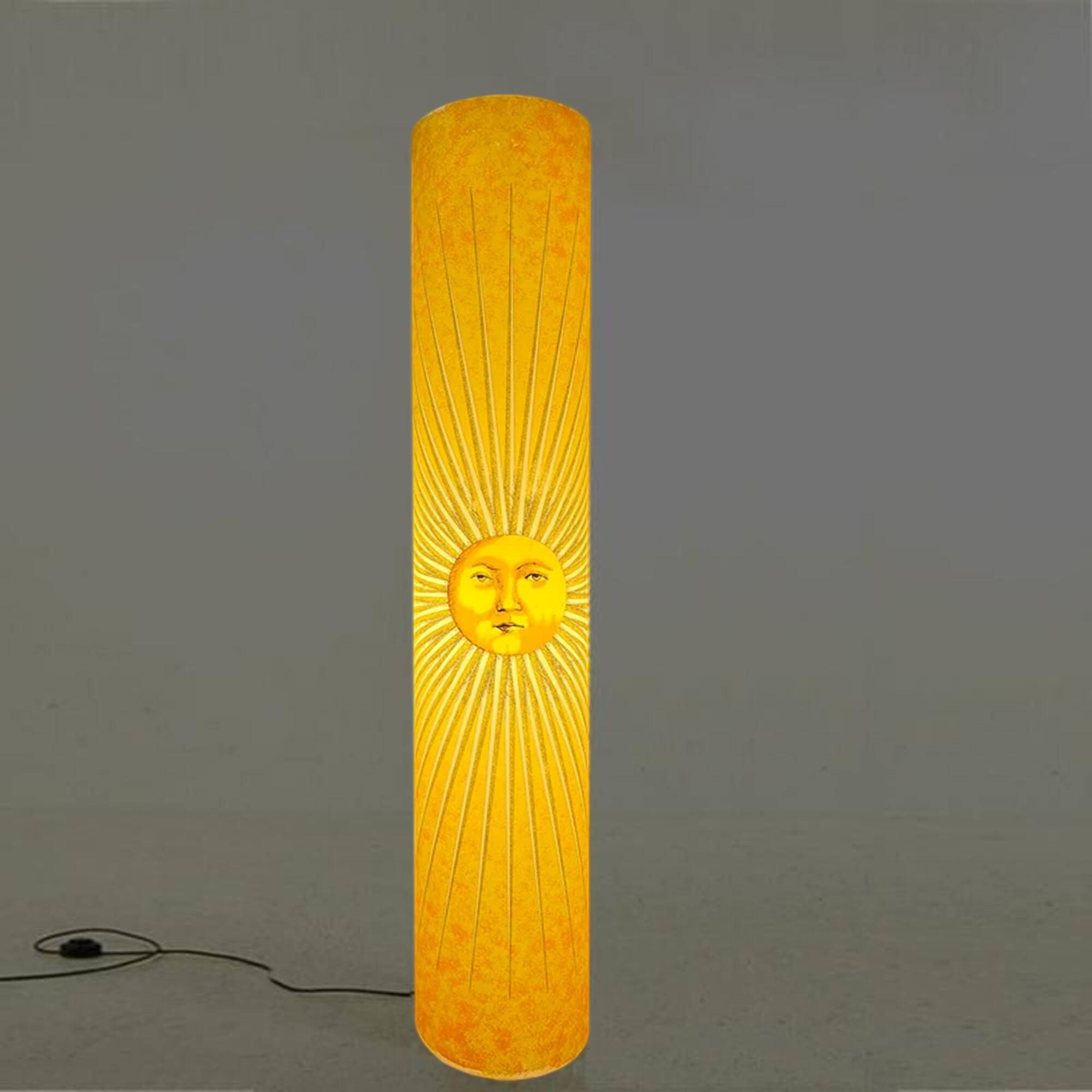 1990s Piero Fornasetti "Sun" Floor Lamp for Antonangeli, Follia Pratica Col