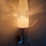 Pair of vintage tulip shaped globe chrome wall sconces