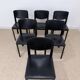 Set of 6 Matteo Grassi chairs in black leather – Italian design