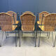 Vintage wicker bistro chairs by Frederik Weinberg, 1960s
