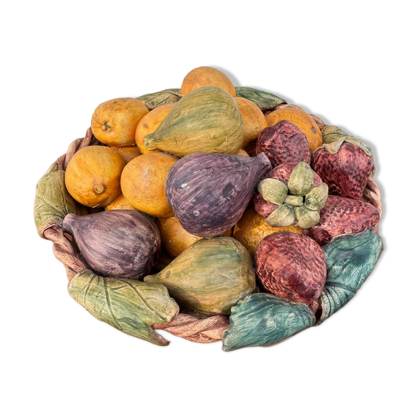 Fruit basket trompe l'œil Portugal 1970s