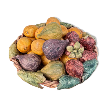 Fruit basket trompe l'œil Portugal 1970s