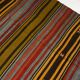 Large Vintage Striped Anatolian Hand-Woven Wool & Cotton Rugsku-135