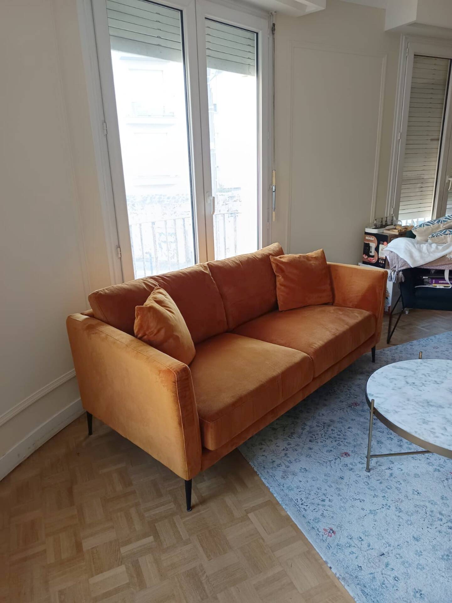 Elico sofa from Moulins – French manufacturing – Caramel colour