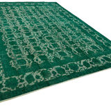 Handmade oriental contemporary 1980s 302 cm x 385 cm green wool carpet