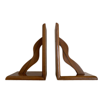 Varnished teak bookends years 45-49