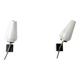 Pair of tulip wall lights 1950