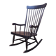Rocking-chair vintage 50s in black lacquered wood