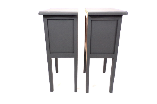 Pair of matte black revamped bedside
