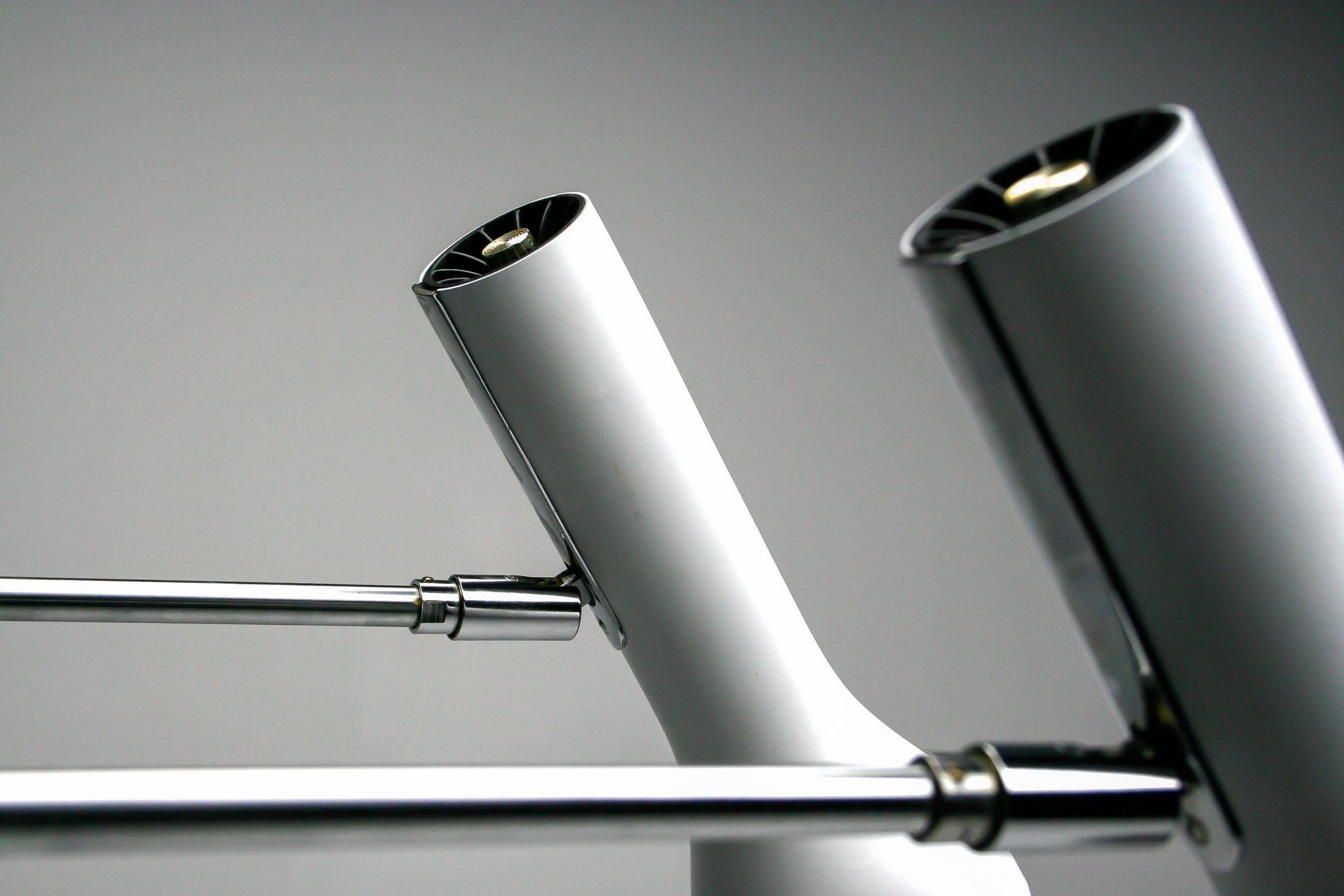 Pair of clamp spotlights by Dieter Waeckerlin, Swiss modernist design from the 1960s.