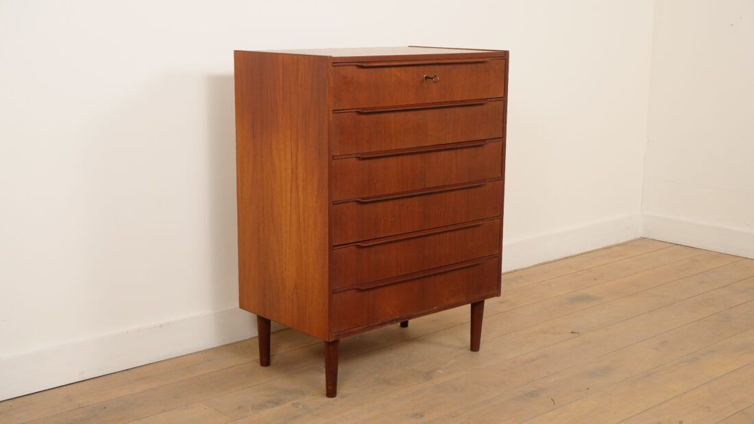 Vintage Danish chest of drawers | Teak | 6 drawers | 100 cm