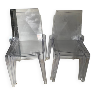 Lot de 6 Chaises en plexiglas