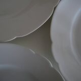 5 flat plates Alfred Hache & C°-V- White Porcelain