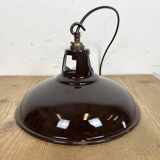 Industrial Brown Enamel Factory Pendant Lamp , 1960s