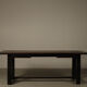 Jean Batenburg dark stained oak dining table for MI, Belgium, circa 1969