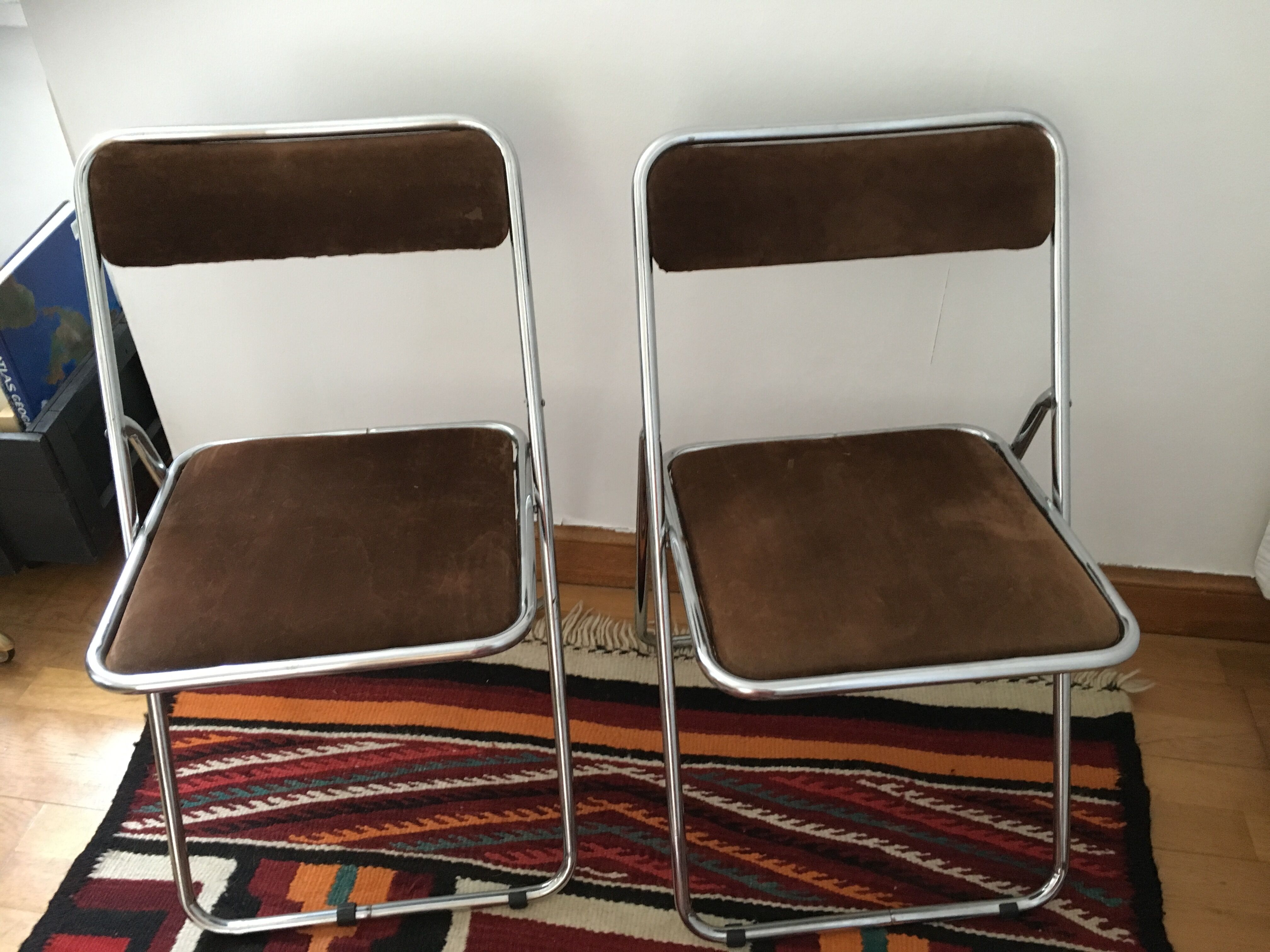 Lot de 4 chaises pliantes en velours