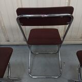 Framar - 4 folding chairs in brown fabric