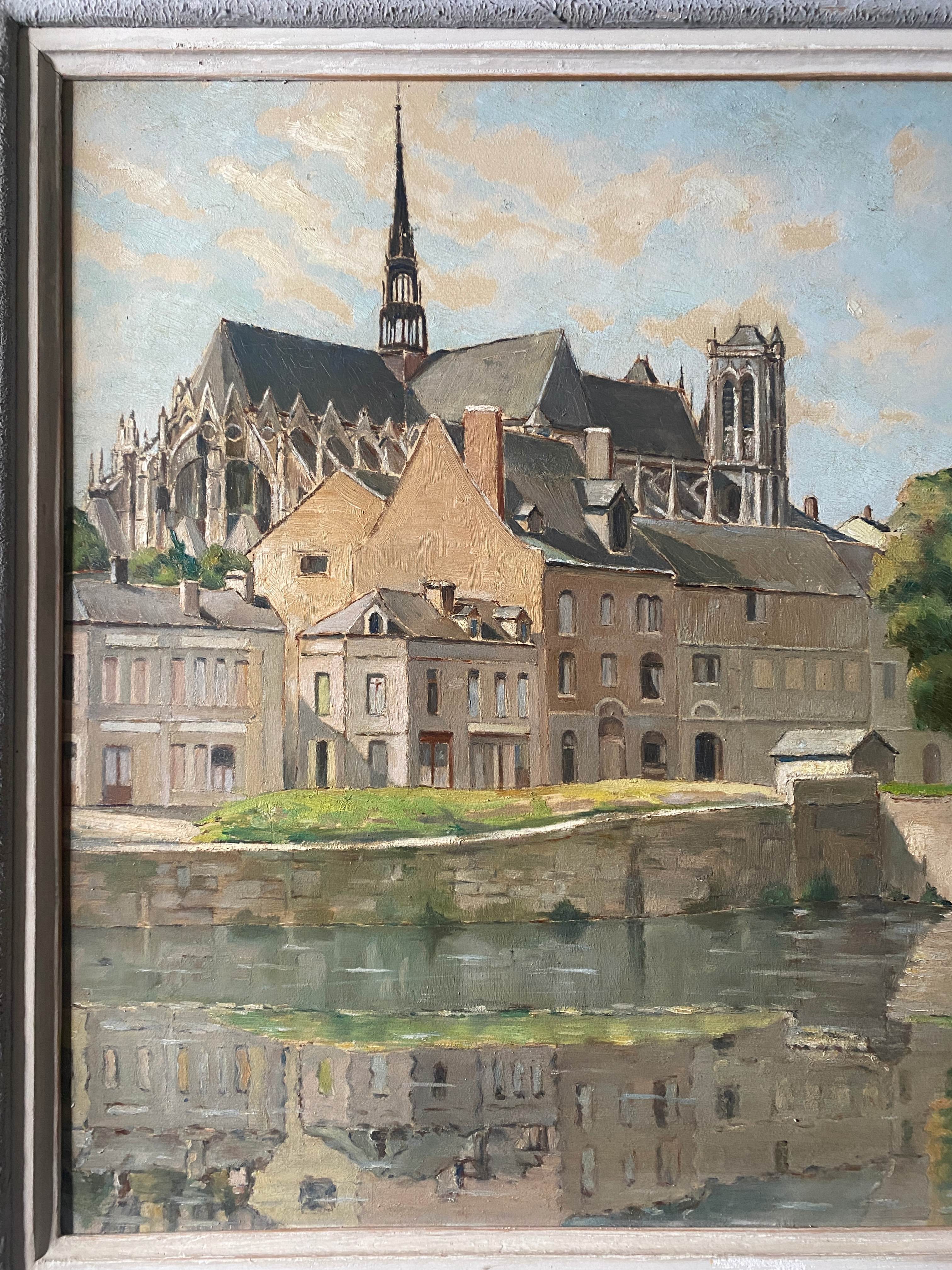 HSP painting "Amiens Cathedral from the bridge of the Cange" (Somme)